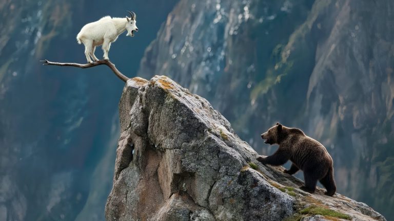 Bear Vs Mountain Goat: No Way To Catch The GOAT